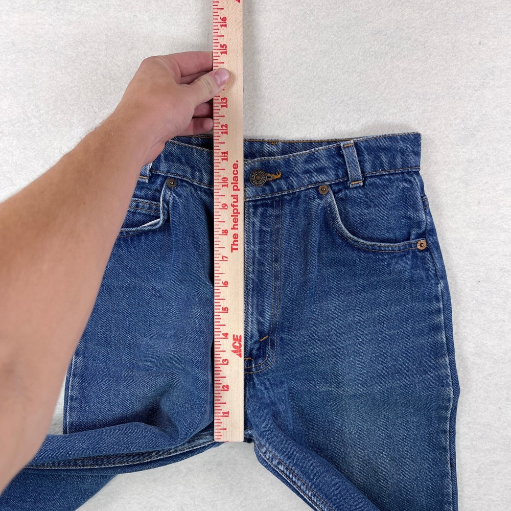 Vintage Levis White Patch Orange Tab Jeans Womens 26 High Rise Straight Scovill - Picture 8 of 13